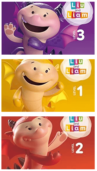 Grupo SM Liu and Liam kindergarten coursebooks, levels 1 to 3