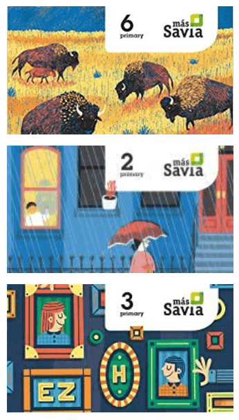 Grupo SM Más Savia primary coursebooks, levels 2, 3 and 6